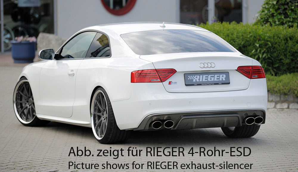 Rieger 00099197 Audi B8 B81 S5 Rear Diffuser for Original Twin Tailpipe Left & Right - Carbon-Look