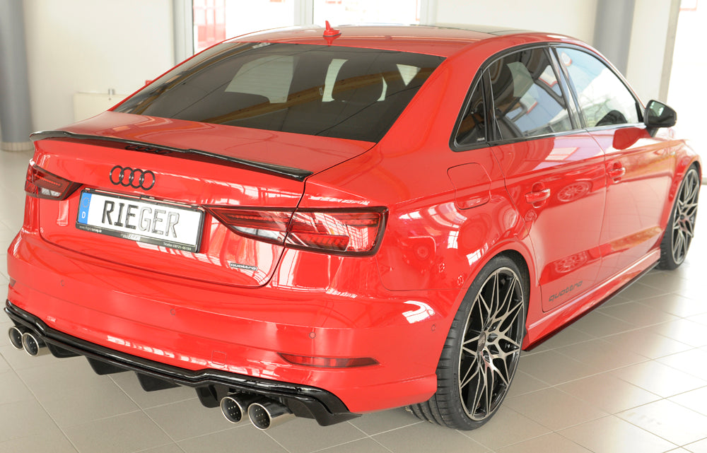 Rieger 00088186 Audi 8V A3 Rear Diffuser for Sport Tailpipe Left & Right - Glossy Black