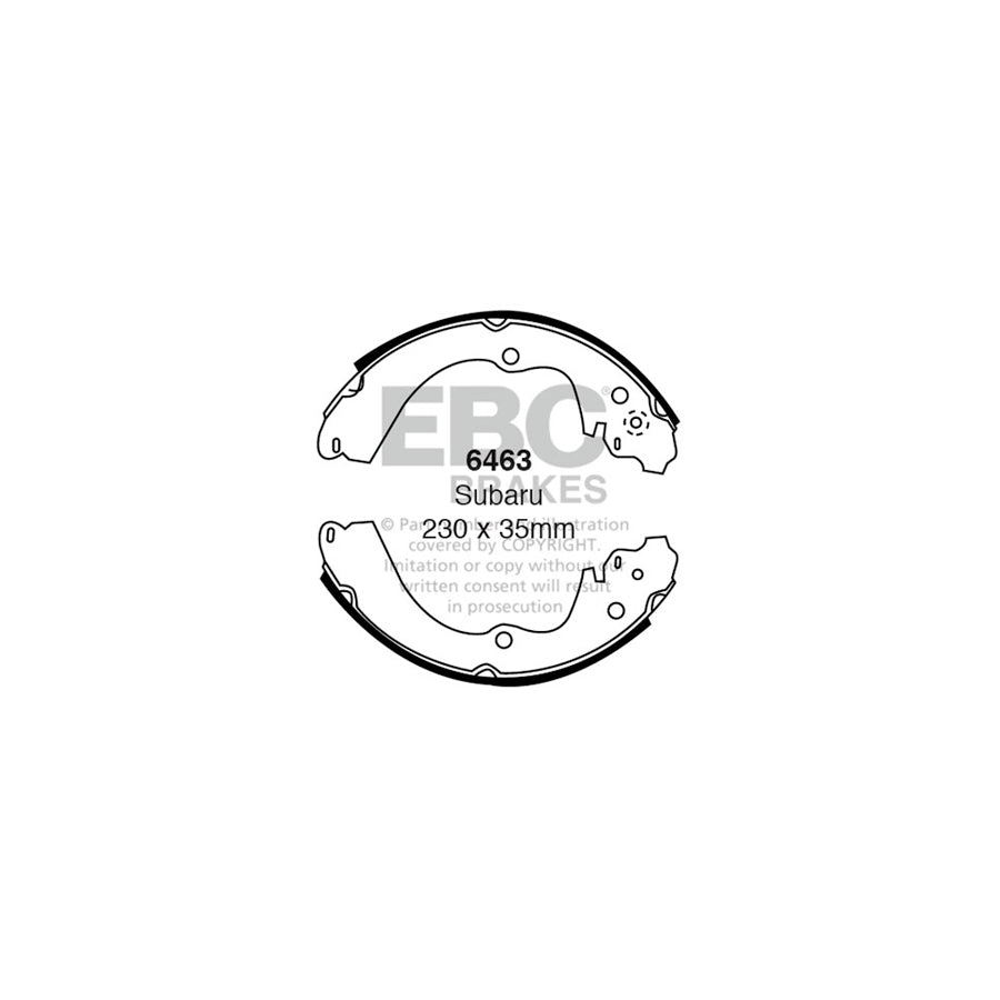 EBC 6463 Subaru Rear Brake Shoes (Inc. Forester, Impreza, Legacy) 1 | Duco Car Parts UK Car Parts