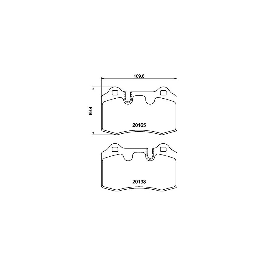Hella 8DB 355 015 881 Brake Pad Set Prepared For Wear Indicator