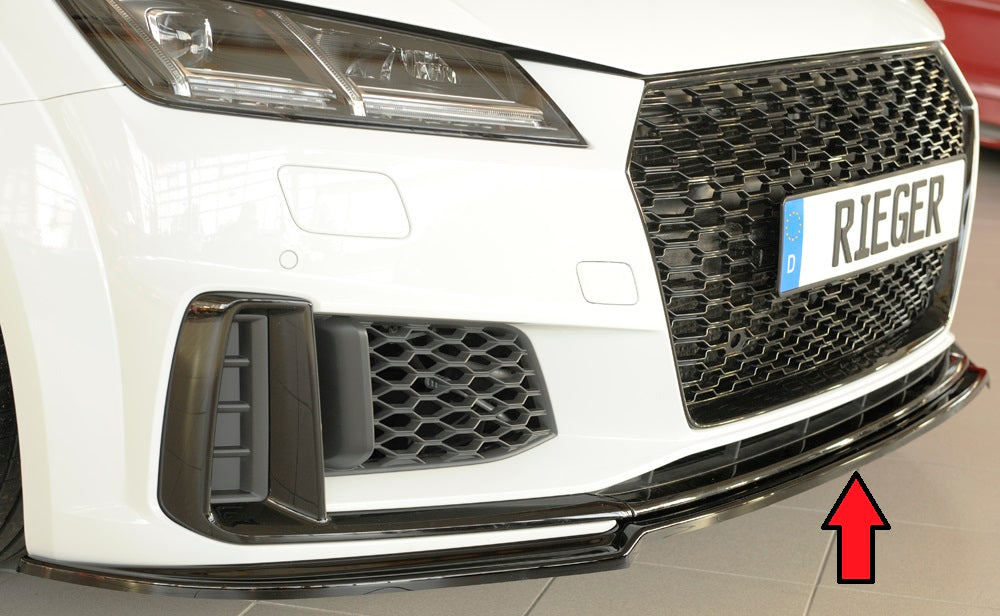 Rieger 00088188 Audi 8J-FV 8S Front Splitter (TT & TTS) - Glossy Black