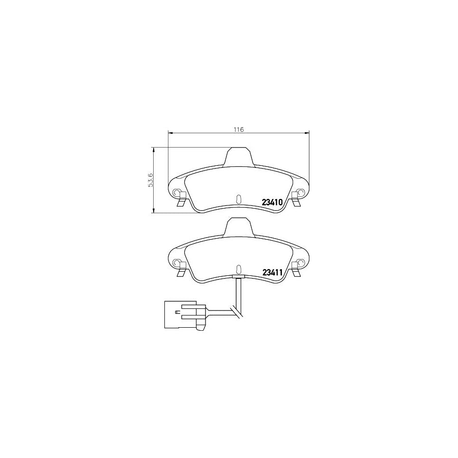 Hella 8DB 355 012 201 Brake Pad Set With Integrated Wear Warning Contact With Accessories