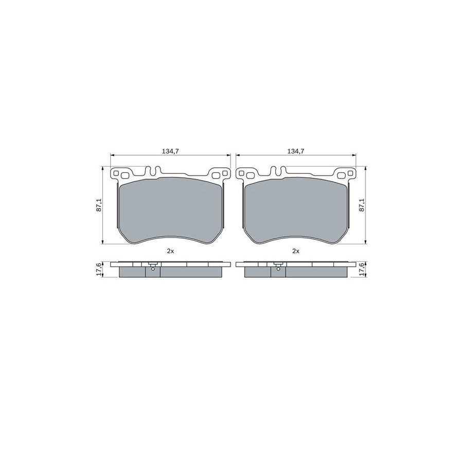 Bosch 0986494985 Brake Pad Set With Anti Squeak Plate BP1836