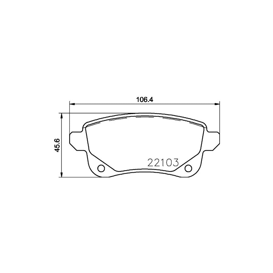 Hella 8DB 355 023 211 Brake Pad Set Not Prepared For Wear Indicator With Brake Caliper Screws With Accessories
