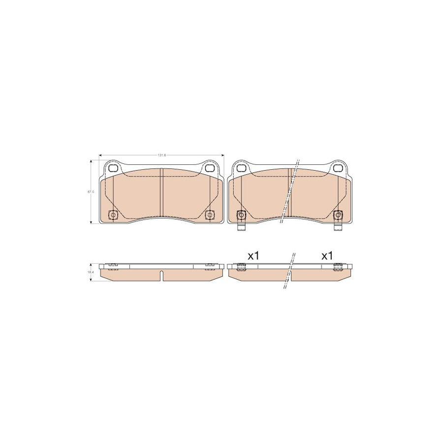 TRW Gdb3573 Brake Pad Set For Nissan Gt R R35 With Acoustic Wear Warning