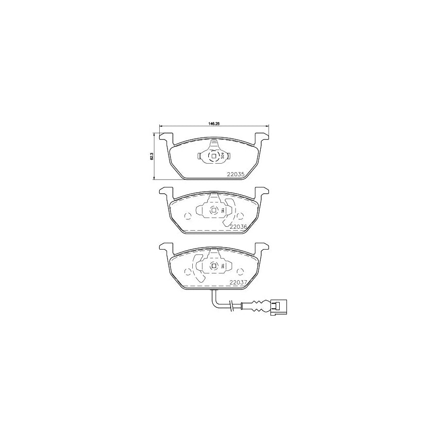 Hella 8DB 355 021 951 Brake Pad Set With Integrated Wear Warning Contact