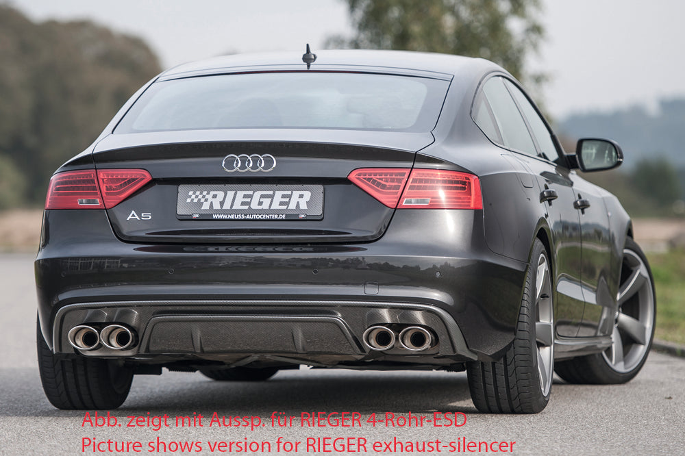 Rieger 00099221 Audi B8 B81 A5 Rear Diffuser for Original Tailpipe Left & RIght - Carbon-Look