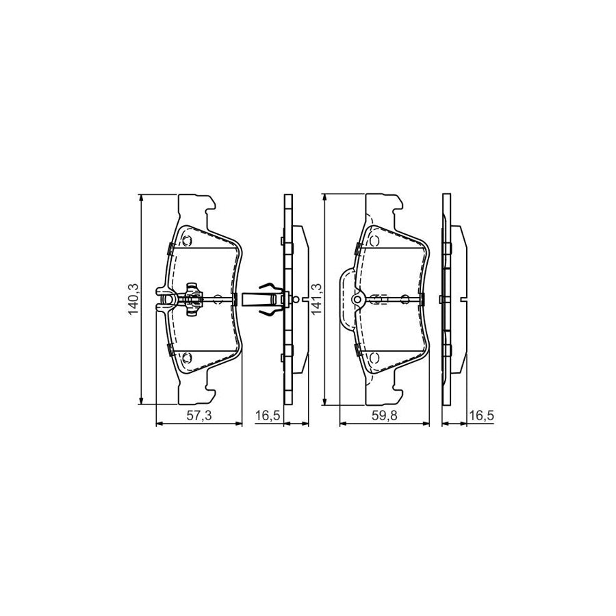 Bosch 0986495449 Brake Pad Set With Anti Squeak Plate With Mounting Manual With Piston Clip BP2081