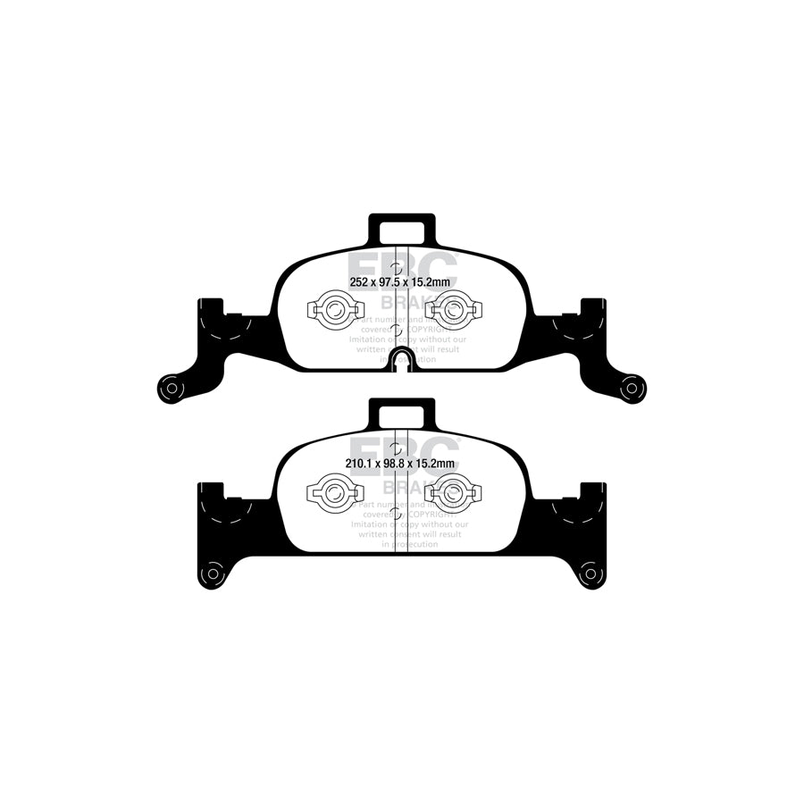 EBC Audi B9 C8 Greenstuff 2000 Series Sport Front Brake Pads - ATE Caliper (A4, A5, A6 & A7) (Pair)