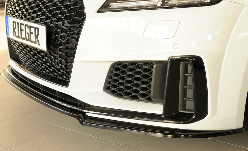 Rieger 00088188 Audi 8J-FV 8S Front Splitter (TT & TTS) - Glossy Black