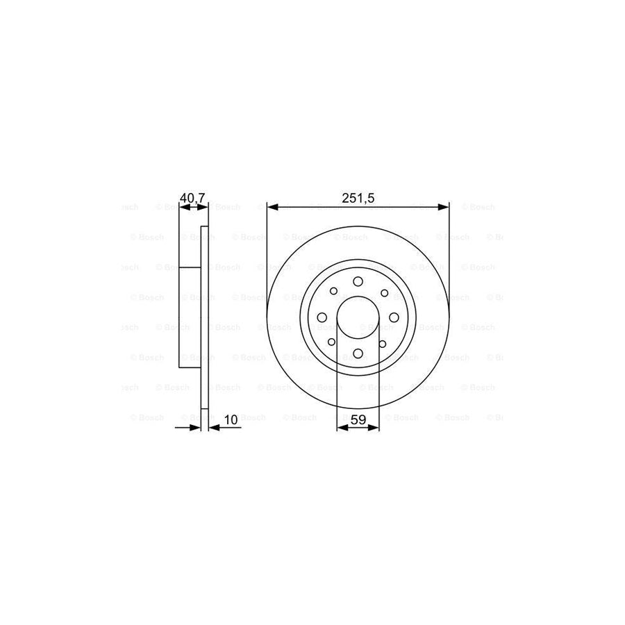 BOSCH 0 986 479 502 Brake Disc for ALFA ROMEO MiTo 955 Solid Oiled with bolts screws