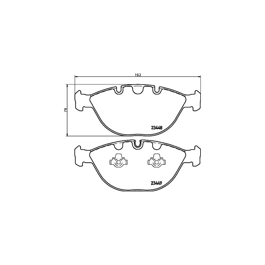 Hella 8DB 355 009 921 Brake Pad Set For Bmw X5 E53 Prepared For Wear Indicator