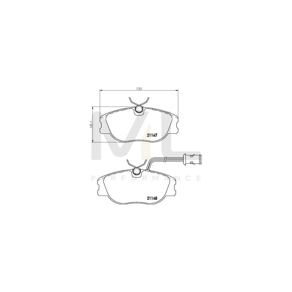 Hella 8DB 355 017-781 Brake Pad Set With Integrated Wear Warning Contact, With Brake Caliper Screws | Duco Car Parts UK