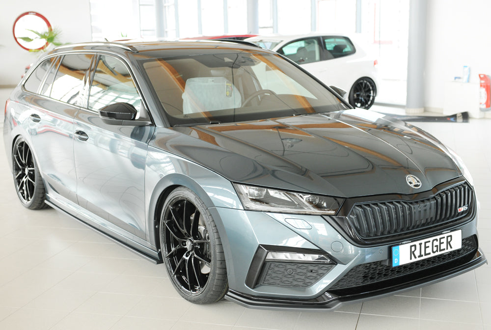 Rieger 00079031 Skoda NX Octavia RS Front Splitter - Matte Black