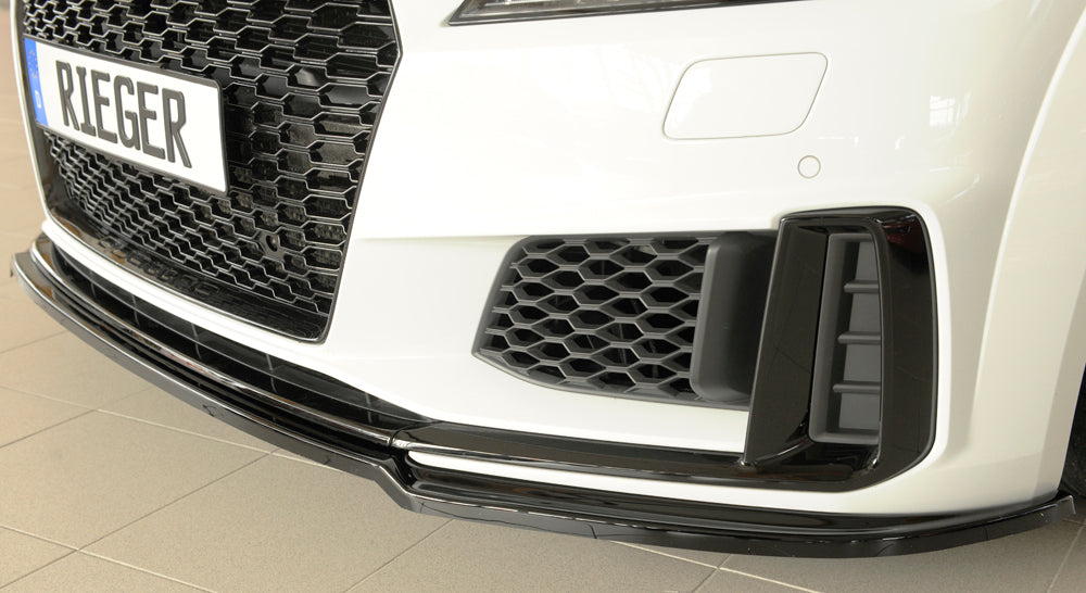 Rieger 00088188 Audi 8J-FV 8S Front Splitter (TT & TTS) - Glossy Black