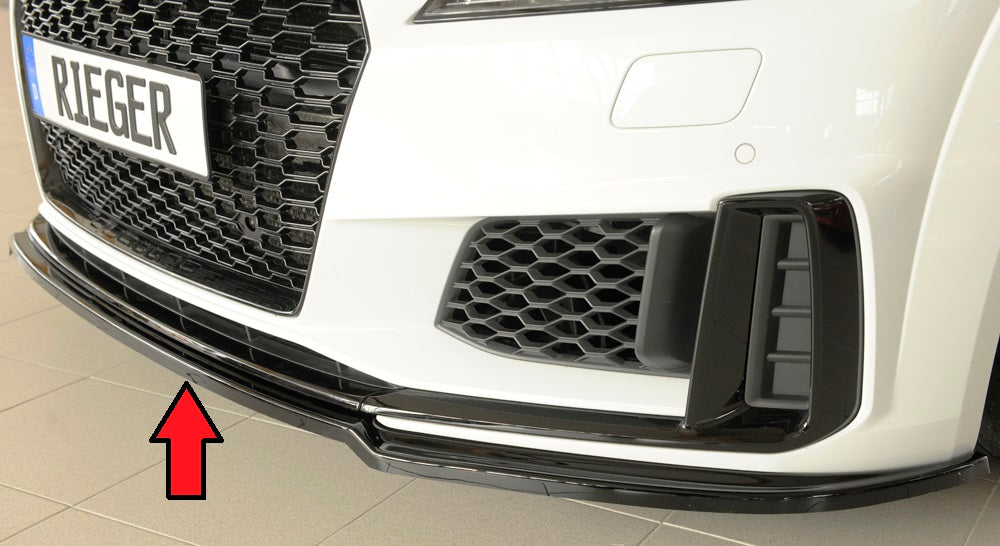 Rieger 00088188 Audi 8J-FV 8S Front Splitter (TT & TTS) - Glossy Black