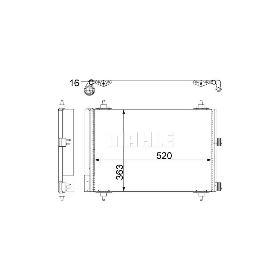 MAHLE ORIGINAL AC 447 000S Air conditioning condenser with dryer