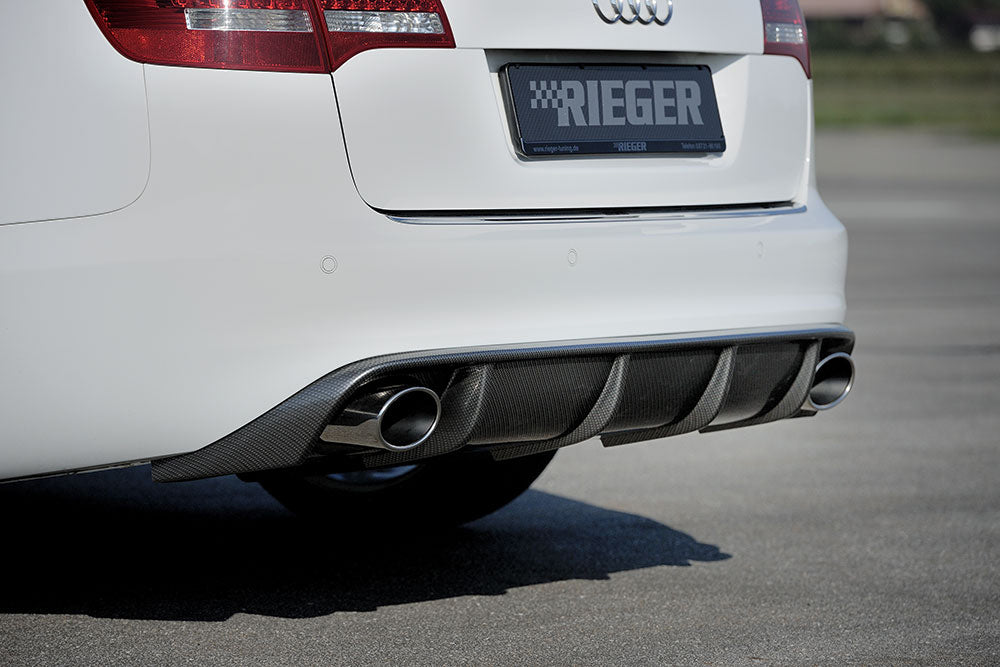 Rieger 00099227 Audi 4F A6 Rear Diffuser for Sport Tailpipe Left & Right - Carbon-Look