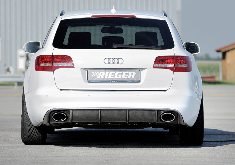 Rieger 00099227 Audi 4F A6 Rear Diffuser for Sport Tailpipe Left & Right - Carbon-Look