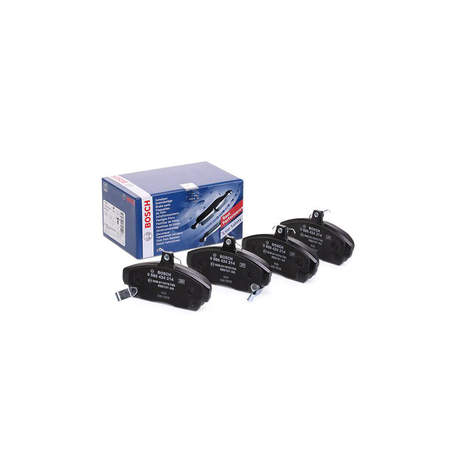 Bosch 0986424214 Brake Pad Set With Acoustic Wear Warning With Anti Squeak Plate BP097