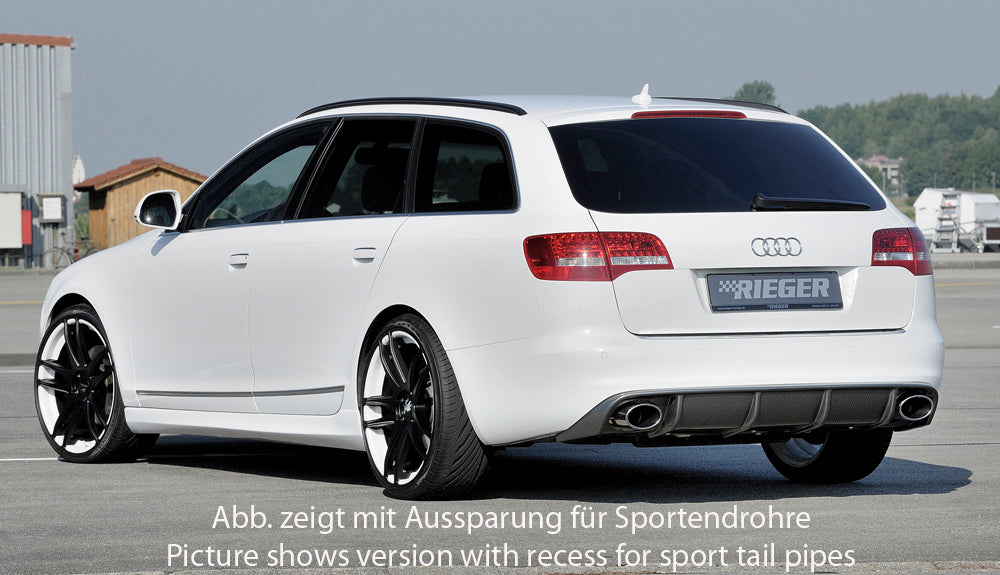 Rieger 00099226 Audi 4F A6 Rear Diffuser for Original Tailpipe Left & RIght - Carbon-Look