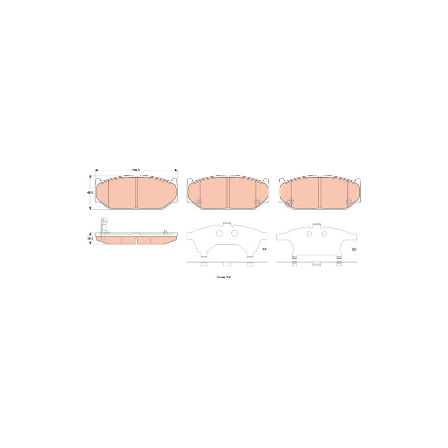 TRW Gdb3522 Brake Pad Set For Suzuki Swift With Acoustic Wear Warning
