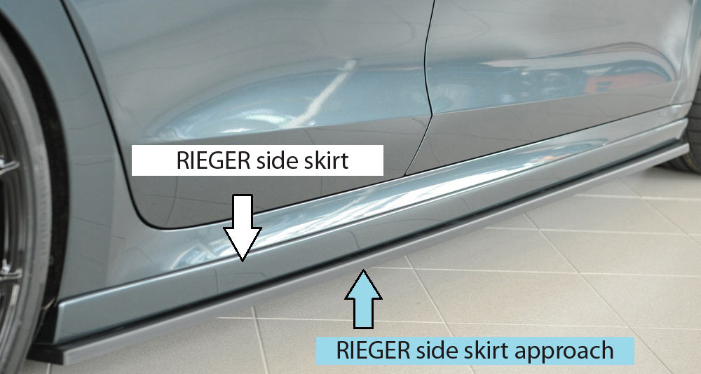 Rieger 00079035 Skoda NX Right Side Skirt Splitter (Octavia RS & Octavia) - Matte Black