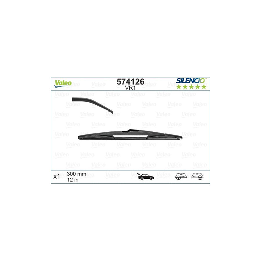 Valeo Silencio, Silencio Rear 574126 Wiper Blade | Duco Car Parts UK Car Parts