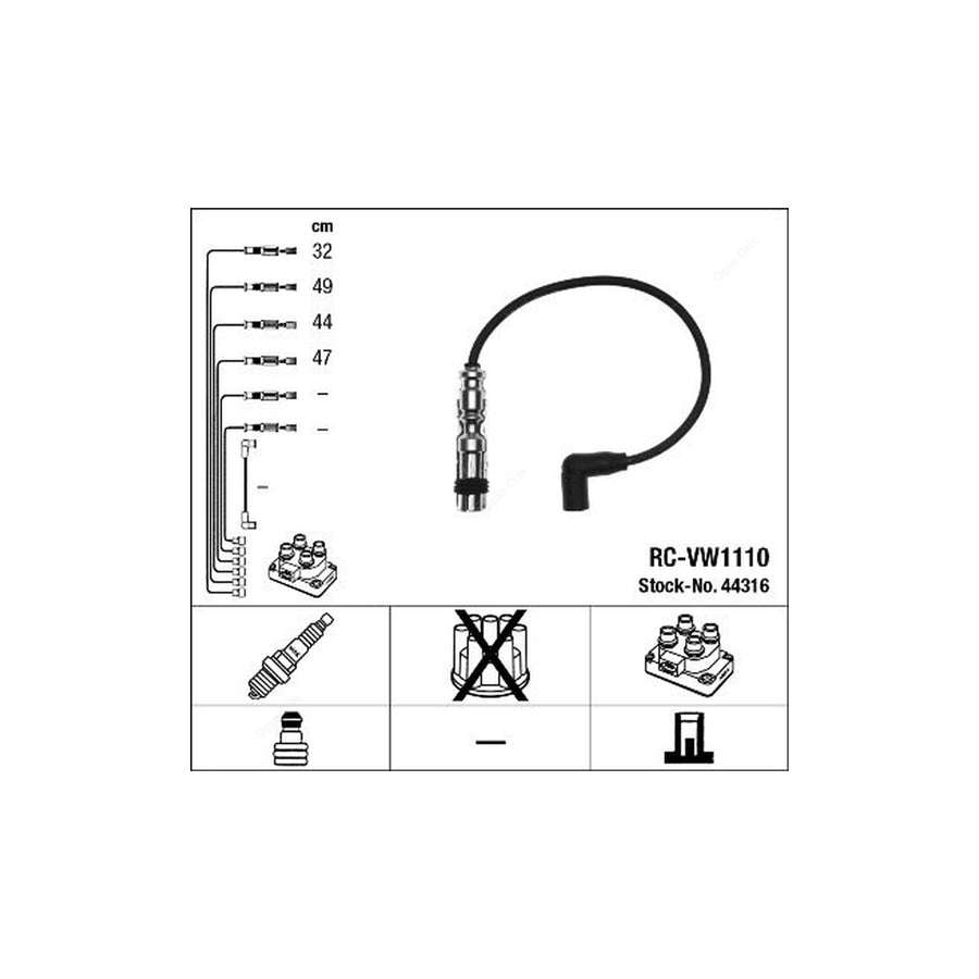 NGK Ignition Cable Kit RC-VW1110 (NGK44316)