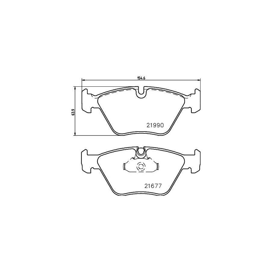 Hella 8DB 355 010 711 Brake Pad Set For Bmw 5 Series Prepared For Wear Indicator
