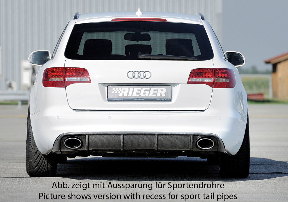 Rieger 00099226 Audi 4F A6 Rear Diffuser for Original Tailpipe Left & RIght - Carbon-Look