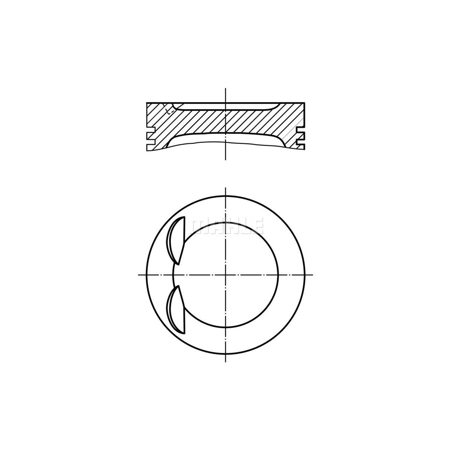 MAHLE ORIGINAL 028 PI 00119 000 Piston 82,51 mm, with piston ring carrier, without cooling duct