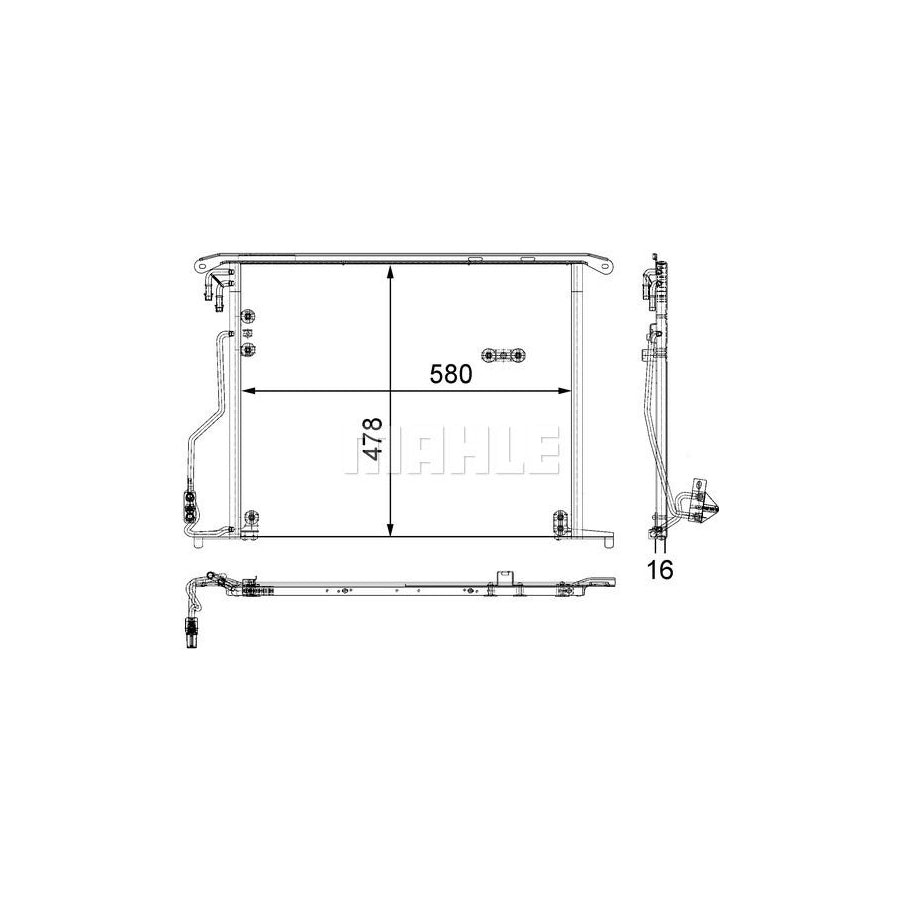 MAHLE ORIGINAL AC 334 000S Air conditioning condenser without dryer