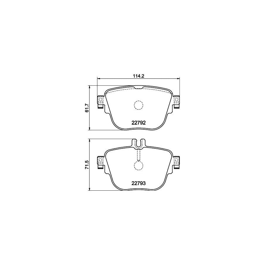 Hella 8DB 355 032 161 Brake Pad Set Prepared For Wear Indicator With Brake Caliper Screws