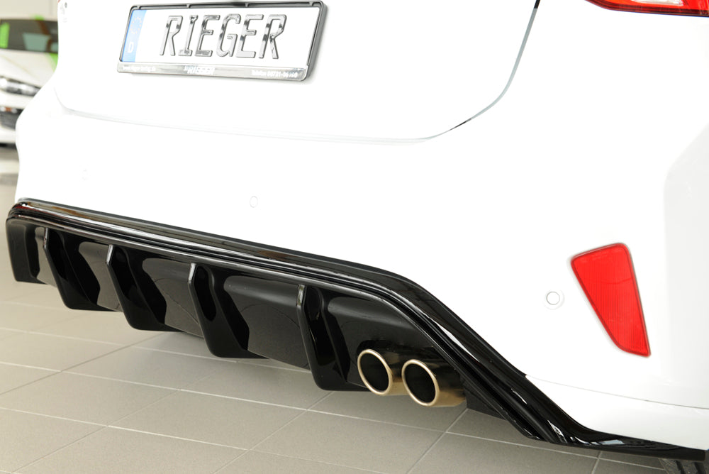 Rieger 00088193 Ford DEH Focus 4 Rear Diffuser for Original Twin Tailpipe RIght (Inc. Focus 4 ST) - Glossy Black