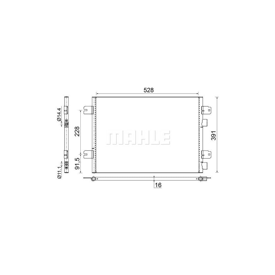 MAHLE ORIGINAL AC 691 000S Air conditioning condenser without dryer