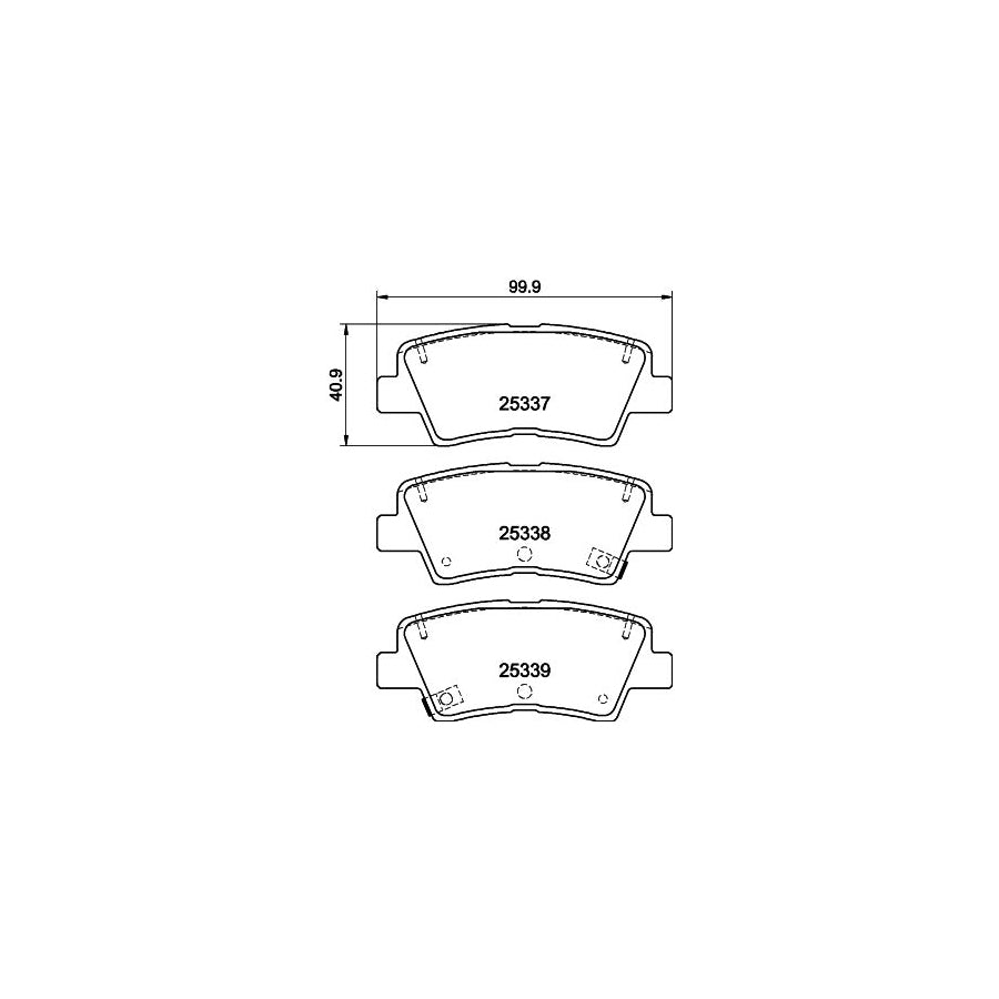 Hella 8DB 355 019 981 Brake Pad Set With Acoustic Wear Warning With Accessories