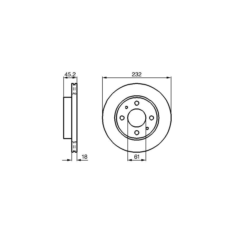 BOSCH 0 986 478 650 Brake Disc Vented Oiled