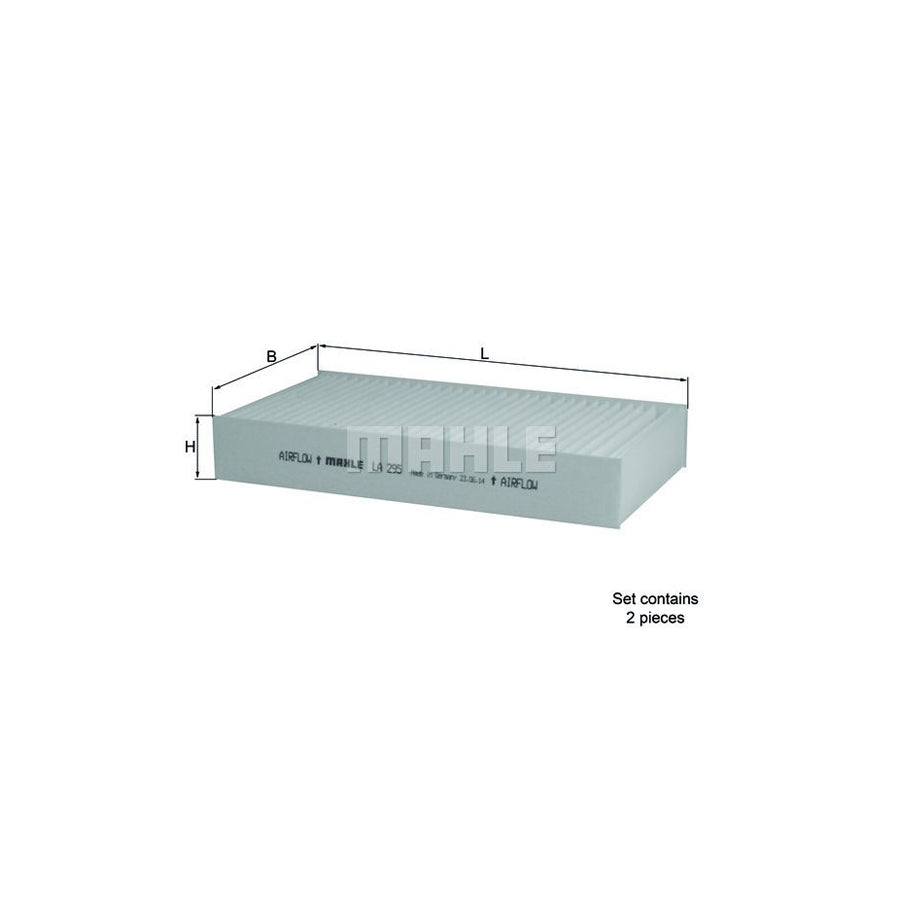 MAHLE ORIGINAL LA 295/S Pollen filter Particulate Filter