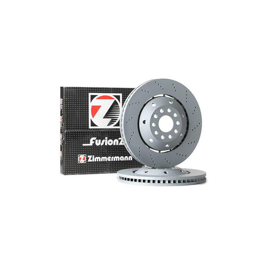 ZIMmERMANN FORMULA Z COAT Z 100 3340 70 Brake Disc for AUDI A6 Perforated Two piece brake disc Vented Coated Alloyed High carbon