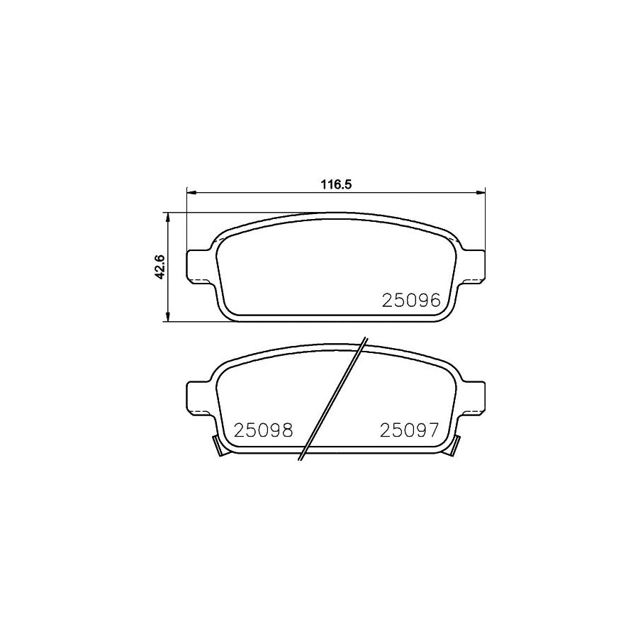 Hella 8DB 355 015 221 Brake Pad Set With Acoustic Wear Warning With Accessories
