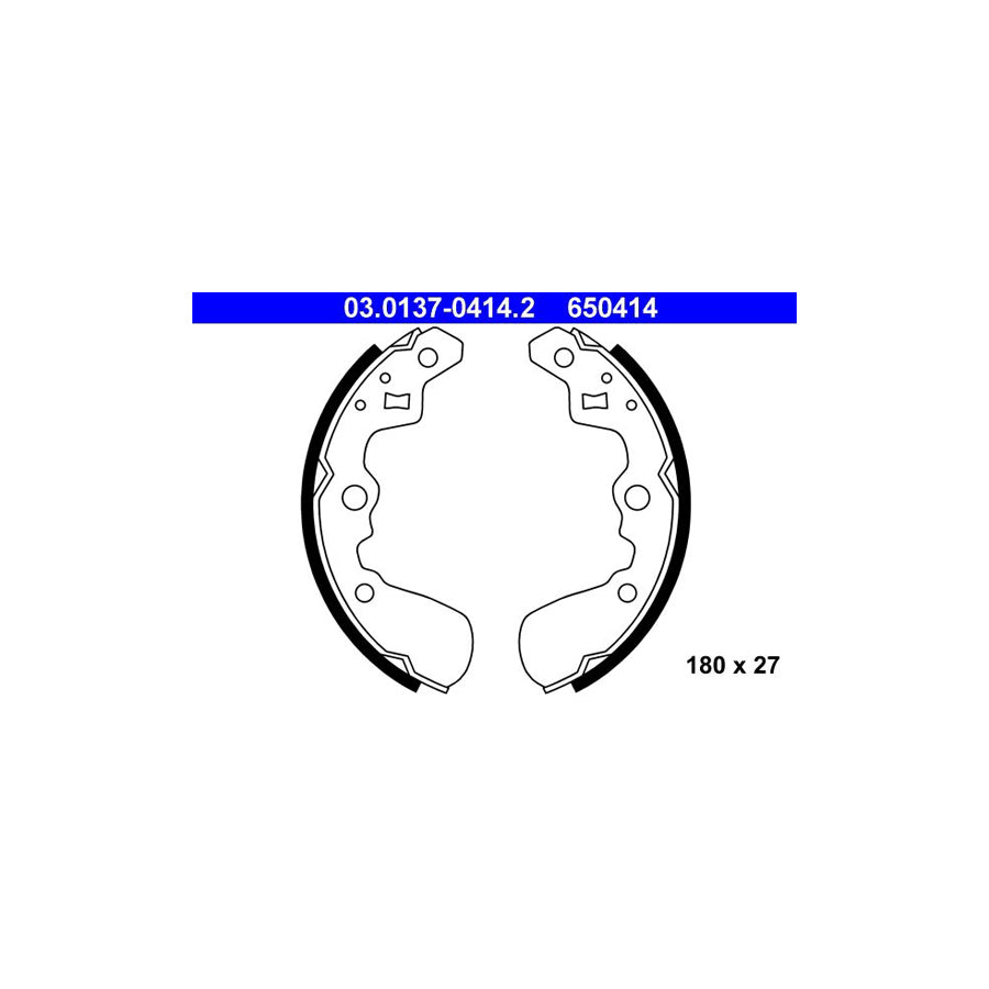 ATE 03 0137 0414 2 Brake Shoe Set for SUZUKI SWIFT without lever