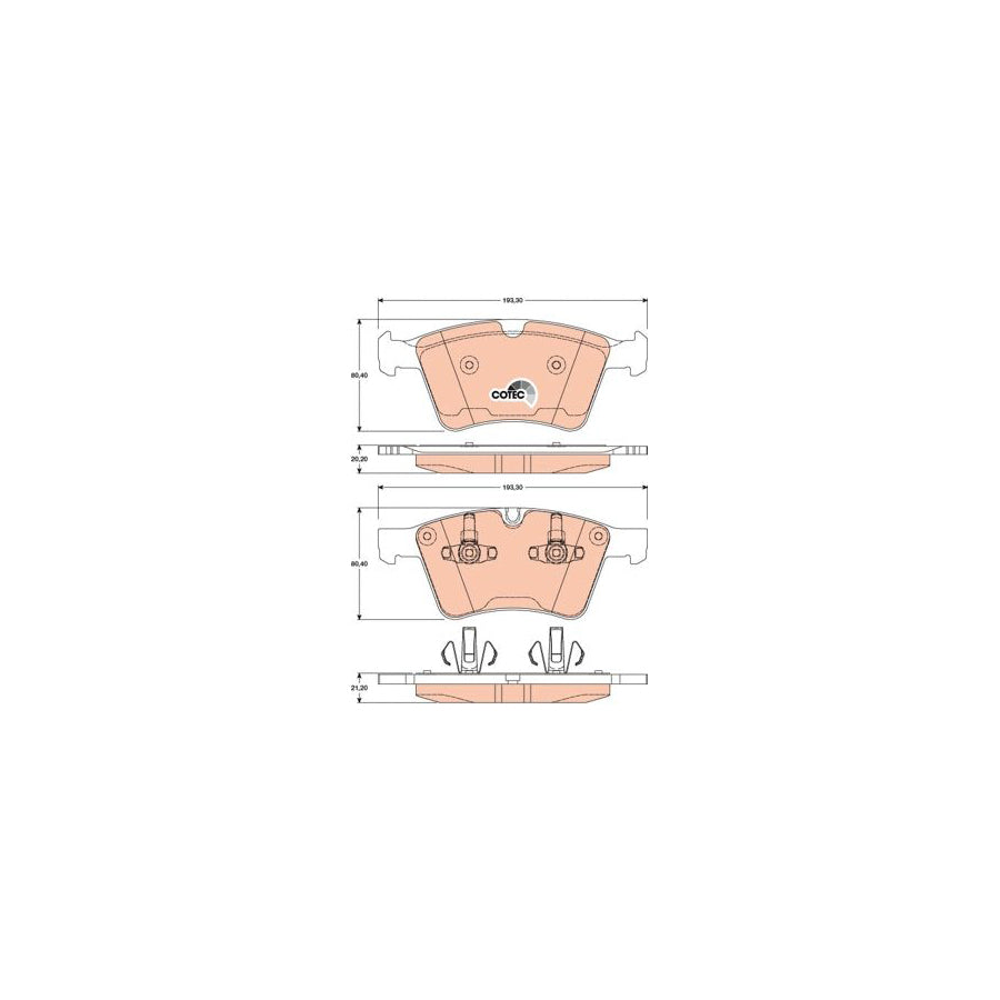 TRW Cotec Gdb1797 Brake Pad Set Prepared For Wear Indicator