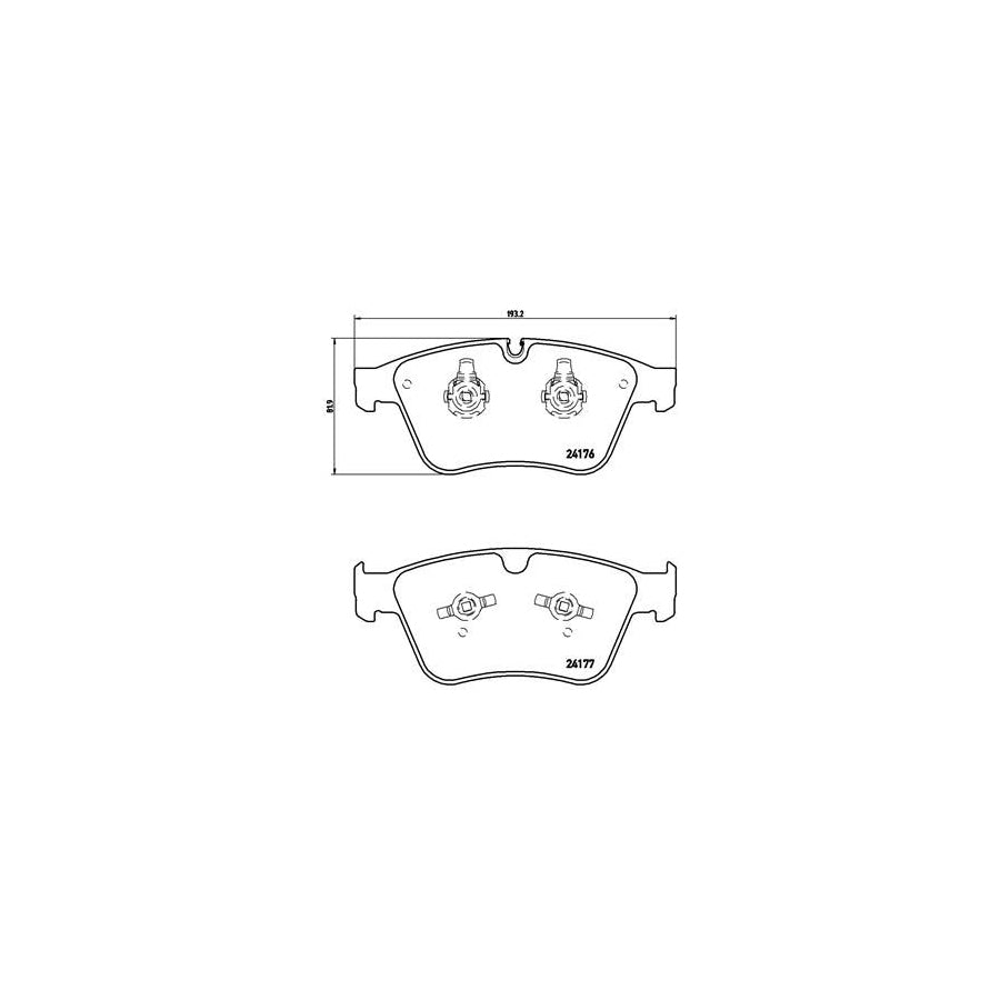 Brembo P 50 105 Brake Pad Set Prepared For Wear Indicator