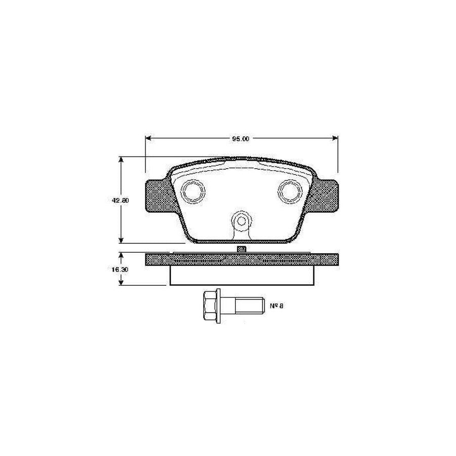 Bosch 0986Tb2837 Brake Pad Set Excl Wear Warning Contact