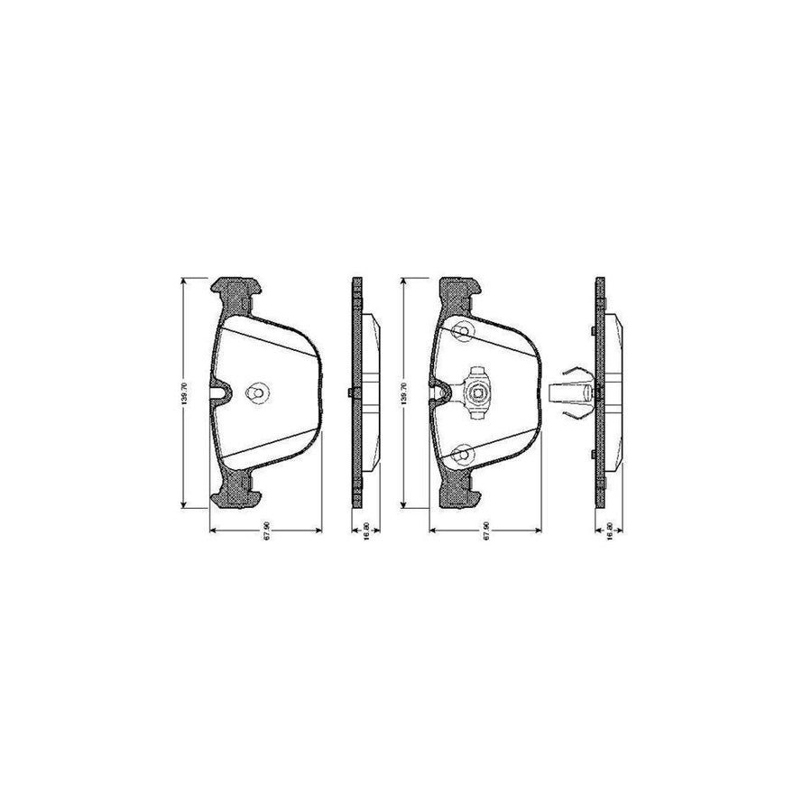 Bosch 0986Tb2422 Brake Pad Set Excl Wear Warning Contact With Accessories