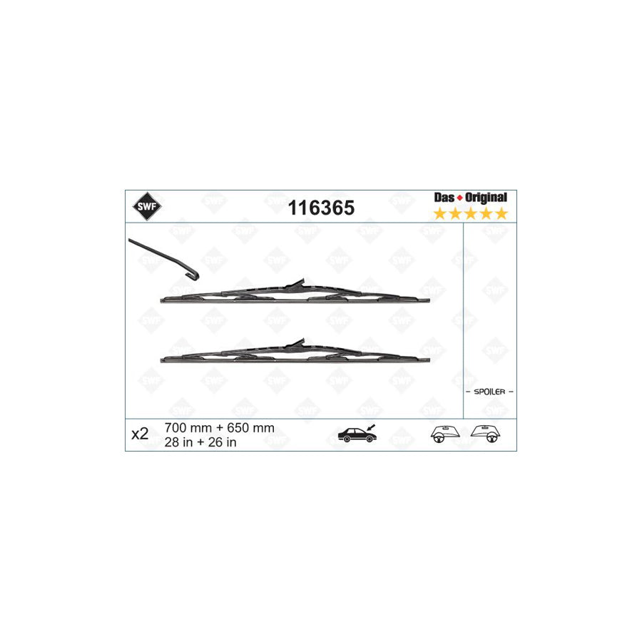 Swf Original Spoiler 116365 Wiper Blade | Duco Car Parts UK Car Parts