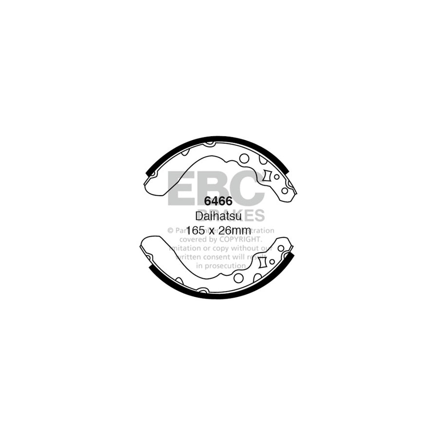 EBC 6466 Daihatsu Perodua Rear Brake Shoes 1 | Duco Car Parts UK Car Parts