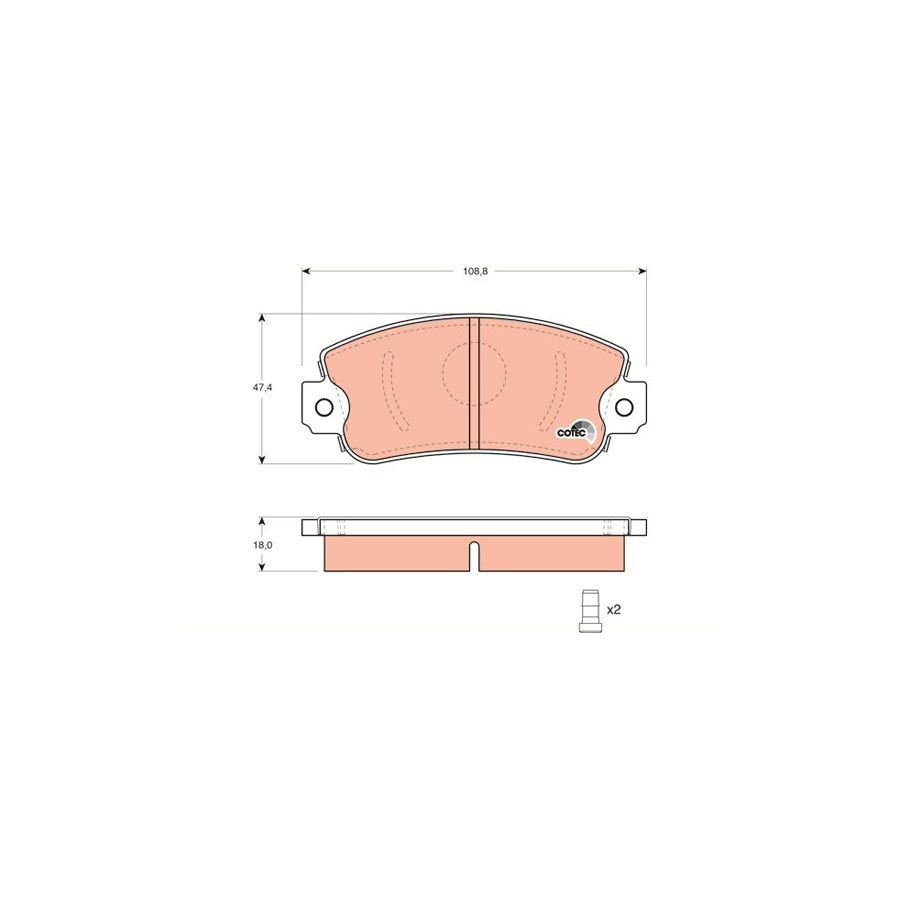 TRW Gdb1297 Brake Pad Set Cotec Not Prepared For Wear Indicator