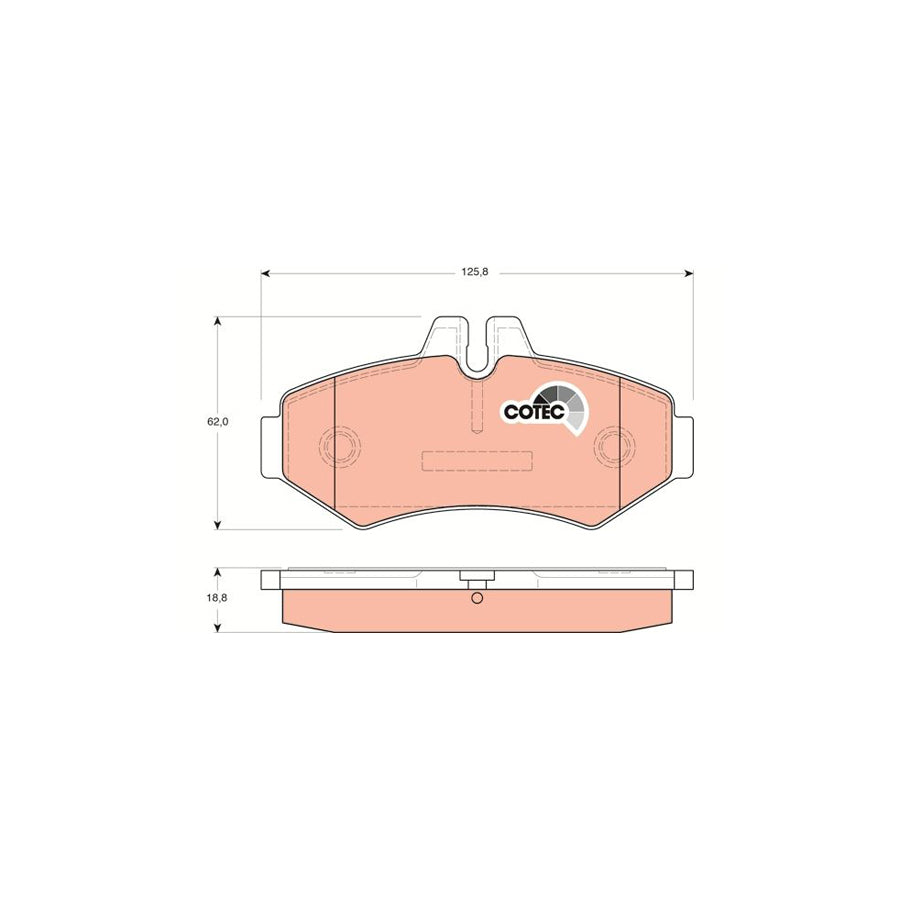 TRW Cotec Gdb1399 Brake Pad Set Prepared For Wear Indicator